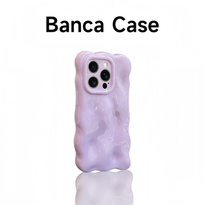 苹果韩风温柔纯色波浪云朵手机壳