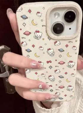少女卡通满屏卡通猫咪适用苹果15promax新款小麦手机套iphone13小众创意14pro可爱个性XSMax环保可降解12/11