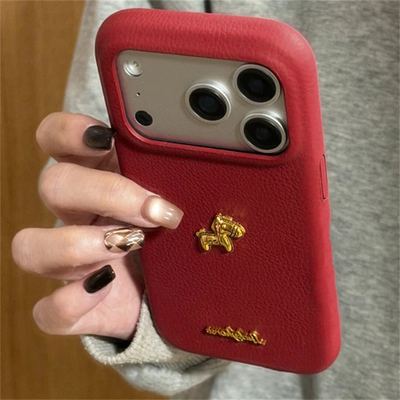 新年金箔小马公仔适用苹果17promax手机壳iPhone16新款13高级12华为P70荣耀400vivoS30小米14红米K80oppo