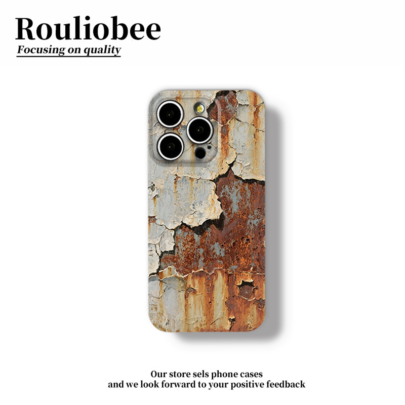 锈迹斑斑手机壳苹果16pro华为pura70生锈iPhone15Promax14铁锈vivo复古OPPO仿真13的12破伤风11铁皮x小众适用