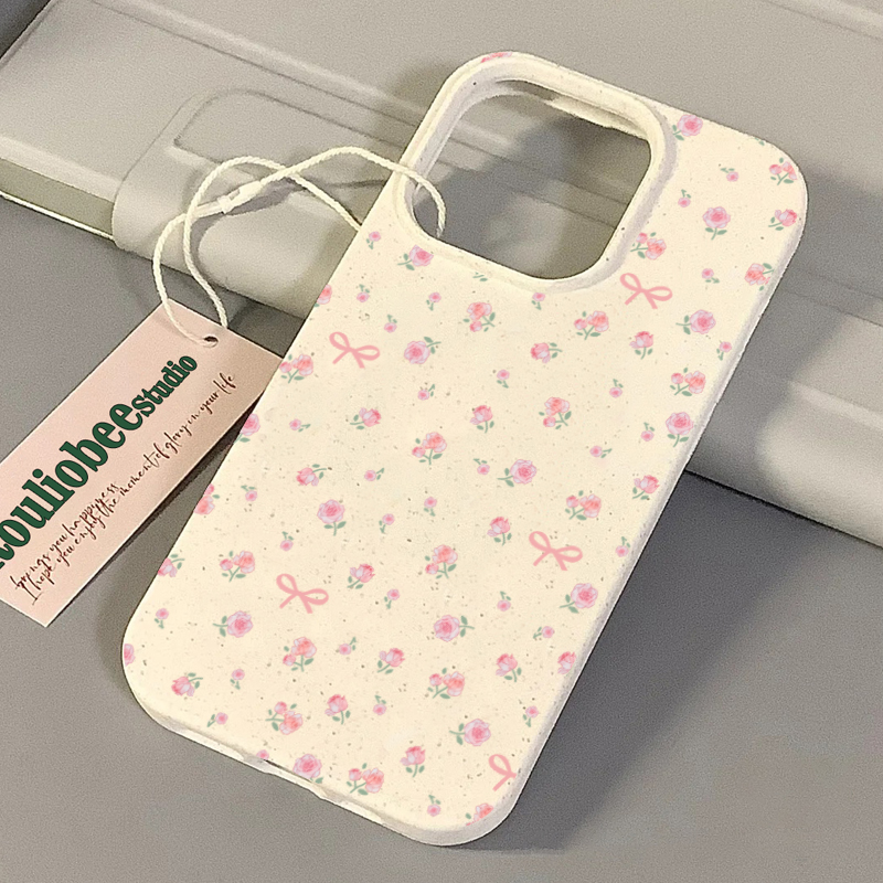 粉色小碎花玫瑰适用苹果14手机壳少女心iphone13promax新款15pro硅胶13pro女款12防摔11简约可降解小众全包软