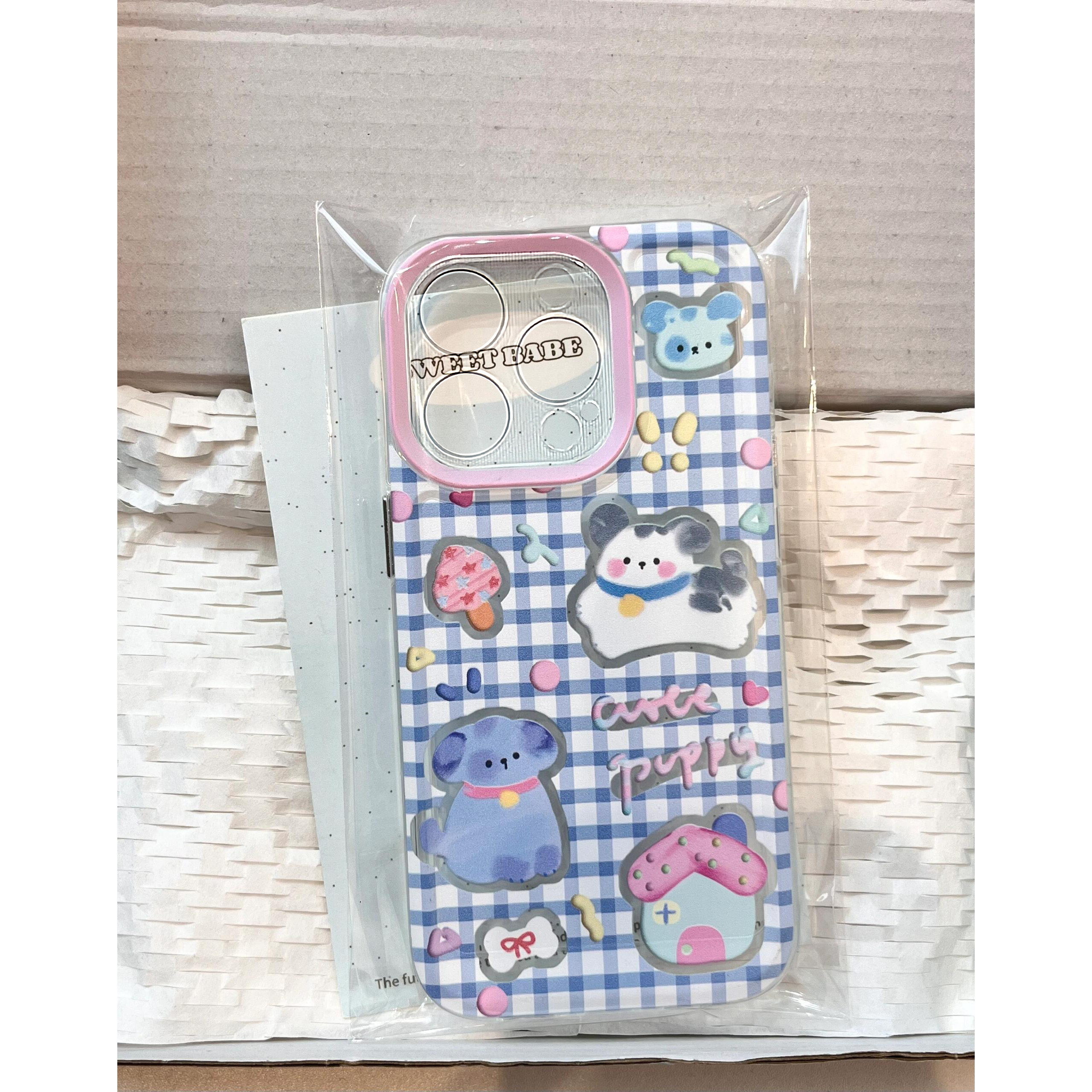 全机型硅胶软壳蓝格屋子狗狗日韩