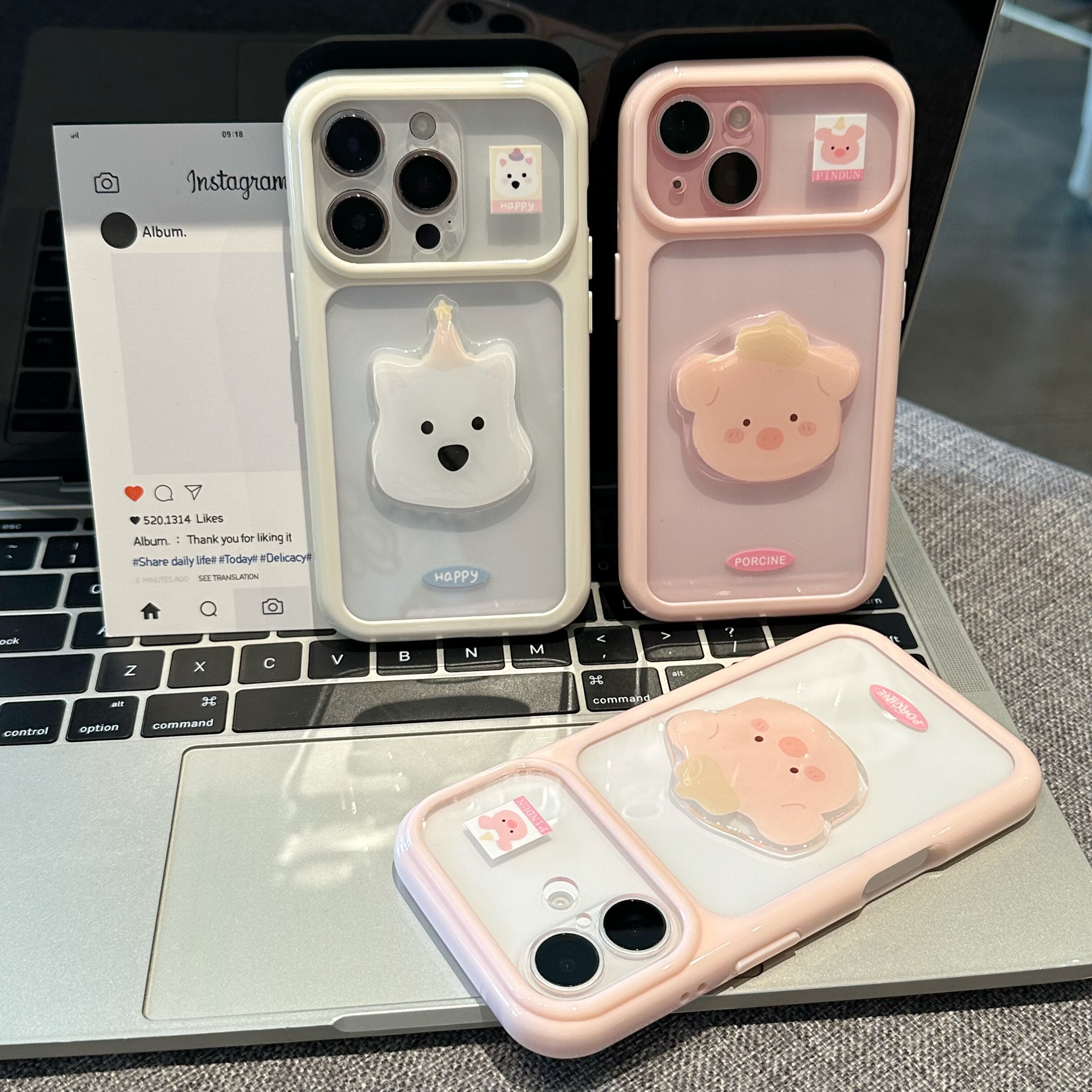 情侣可爱帽子动物贴件适用苹果17promax手机壳iPhone16新款15/14视窗13华为P90荣耀400vivo小米17红米K80oppo