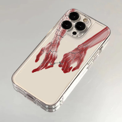 全机型创意枯裂双手透明硅胶软壳