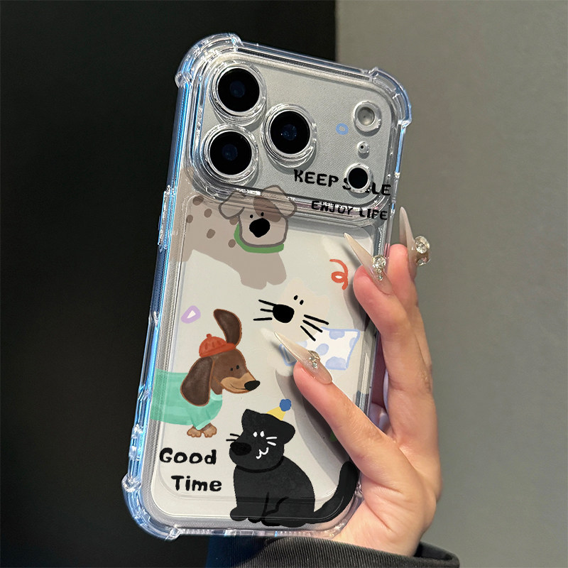 日韩可爱狗狗适用iphone17promax手机壳苹果16/15新款13华为mate70气囊防摔vivos30小米14oppo红米K80荣耀400