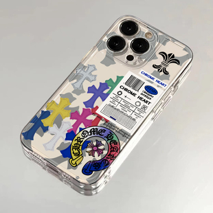 创意标签花纹十字架适用iphone16promax手机壳苹果15/13新款12华为mate70软vivos20小米14oppo红米K80荣耀300