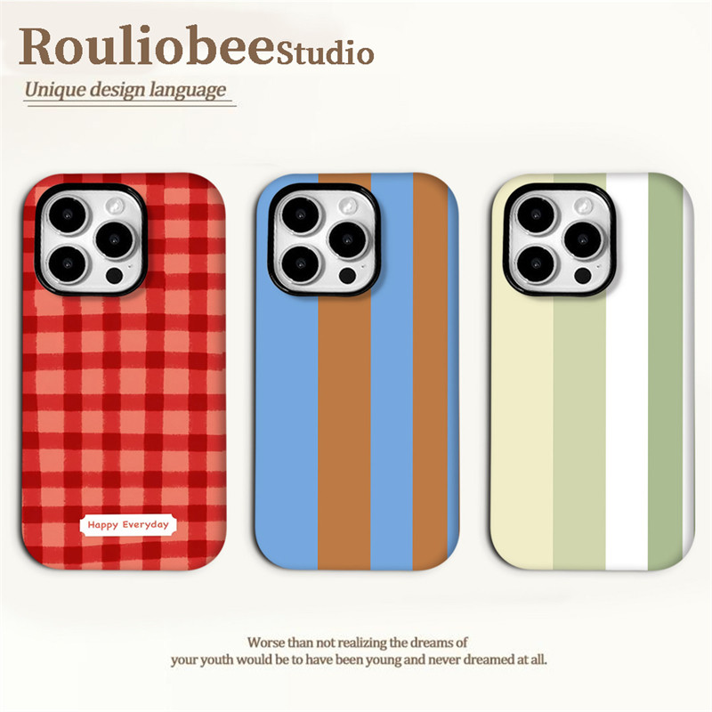 全机型五彩格子菲林二合一手机壳