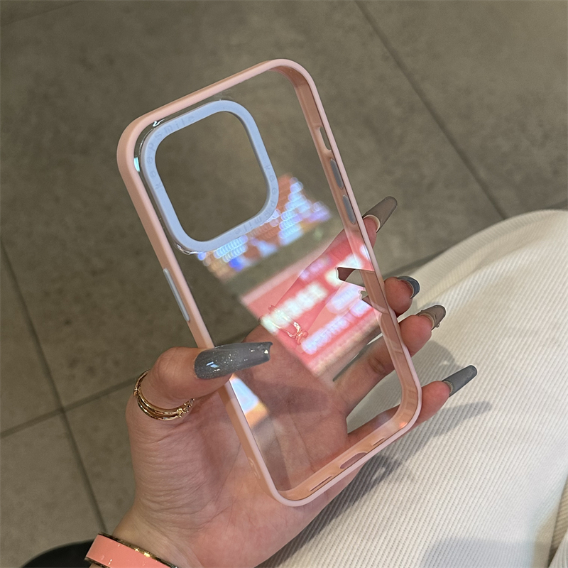 苹果透明二合一撞色边框手机壳