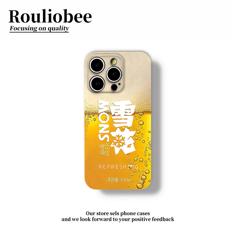 啤酒手机壳苹果16pro华为pura70雪花iPhone15Pr