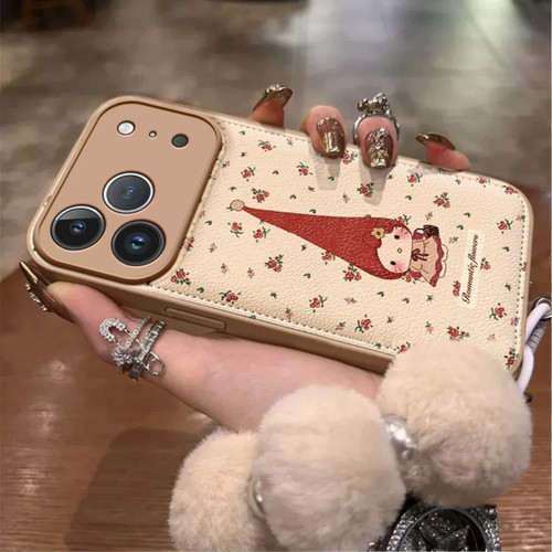 少女粉碎花卡通KT猫适用苹果15promax手机壳iPhone16新款13带挂绳12华为P70荣耀400vivoS30小米14红米K80oppo