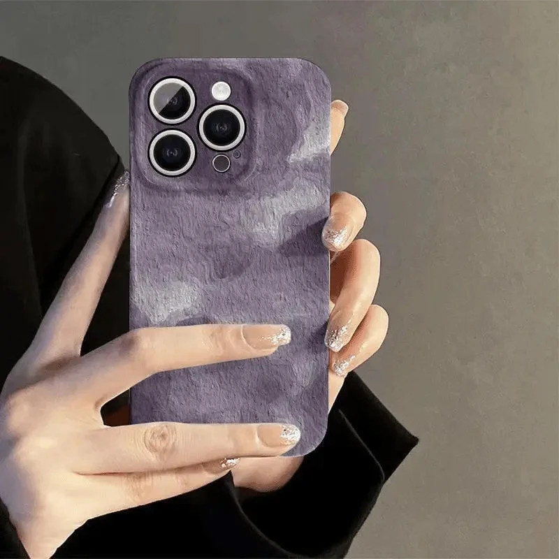 油画紫色渐变适用iPhone17promax苹果15opporeno14新款mate70华为p80荣耀400菲林手机壳13小米16vivos30动漫