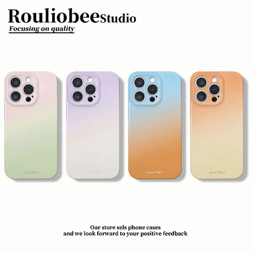 日韩ins渐变色适用苹果17PROMAX手机壳iPhone16E菲林华为PURA80简约NOVA15创意VIVOS50防摔OPPO情侣MATE60PRO