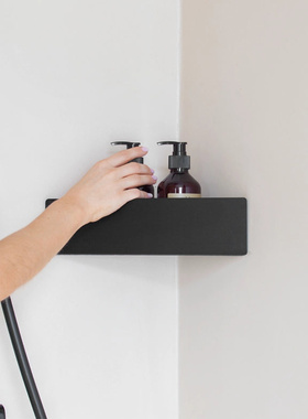 IOA北欧简约ins卫生间转角置物架淋浴房沐浴露壁挂卫浴三角收纳架