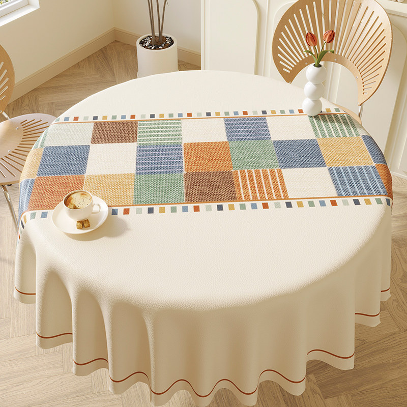 北欧大圆桌桌布防水防油免洗圆形餐桌布台布客厅高级感圆桌布新年,居家布艺,桌布,淘宝优惠券,粉丝福利购,淘宝优惠卷