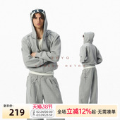 宽松慵懒加大帽沿连帽男女开衫 型卫衣美式 外套 JHYQ短版 荆棘系列