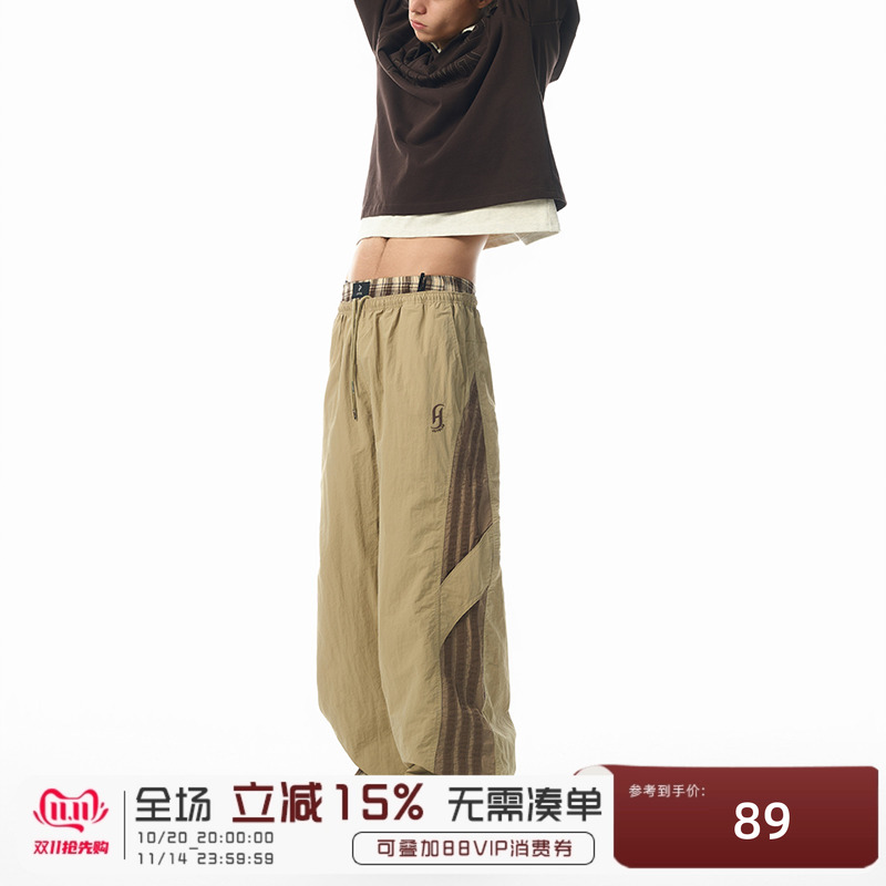 JHYQ夏季速干休闲裤宽松条纹裤