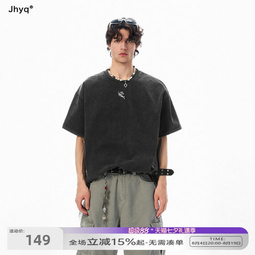 JHYQ飞马哥特J水洗做旧T恤男