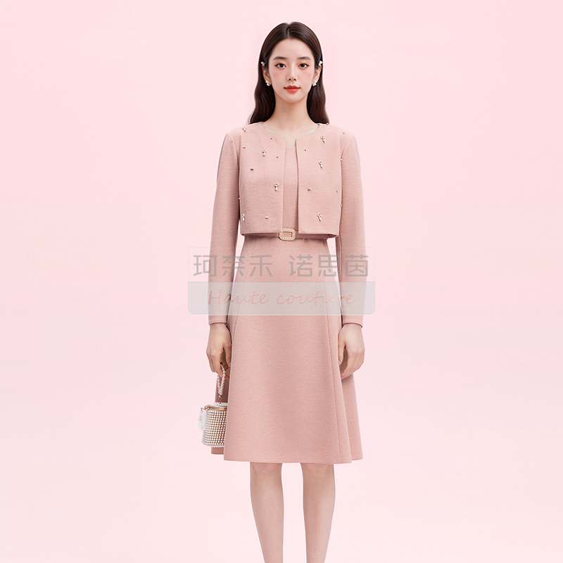 【商场同款珂蒂】25秋冬新款通勤宴会淑女气质名媛风假两件连衣裙