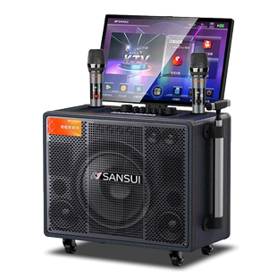 山水PU159大功率户外15寸音箱K歌带屏拉杆视频点歌一体音响广场舞