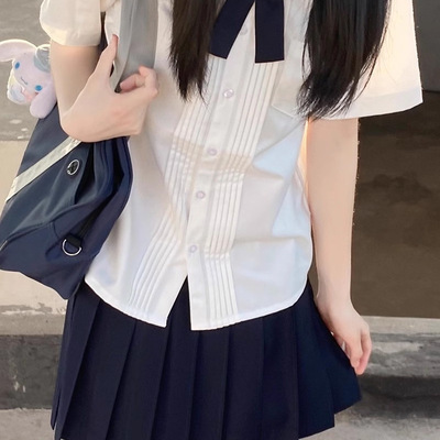 学院风短袖附中消费jk衬衫套装女