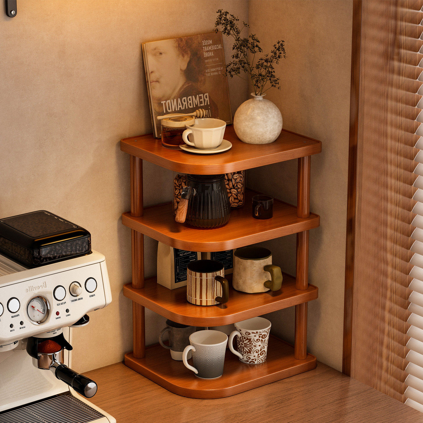 杯架置物架桌面放杯子收纳架多层台面转角办公桌上水杯茶杯展示架