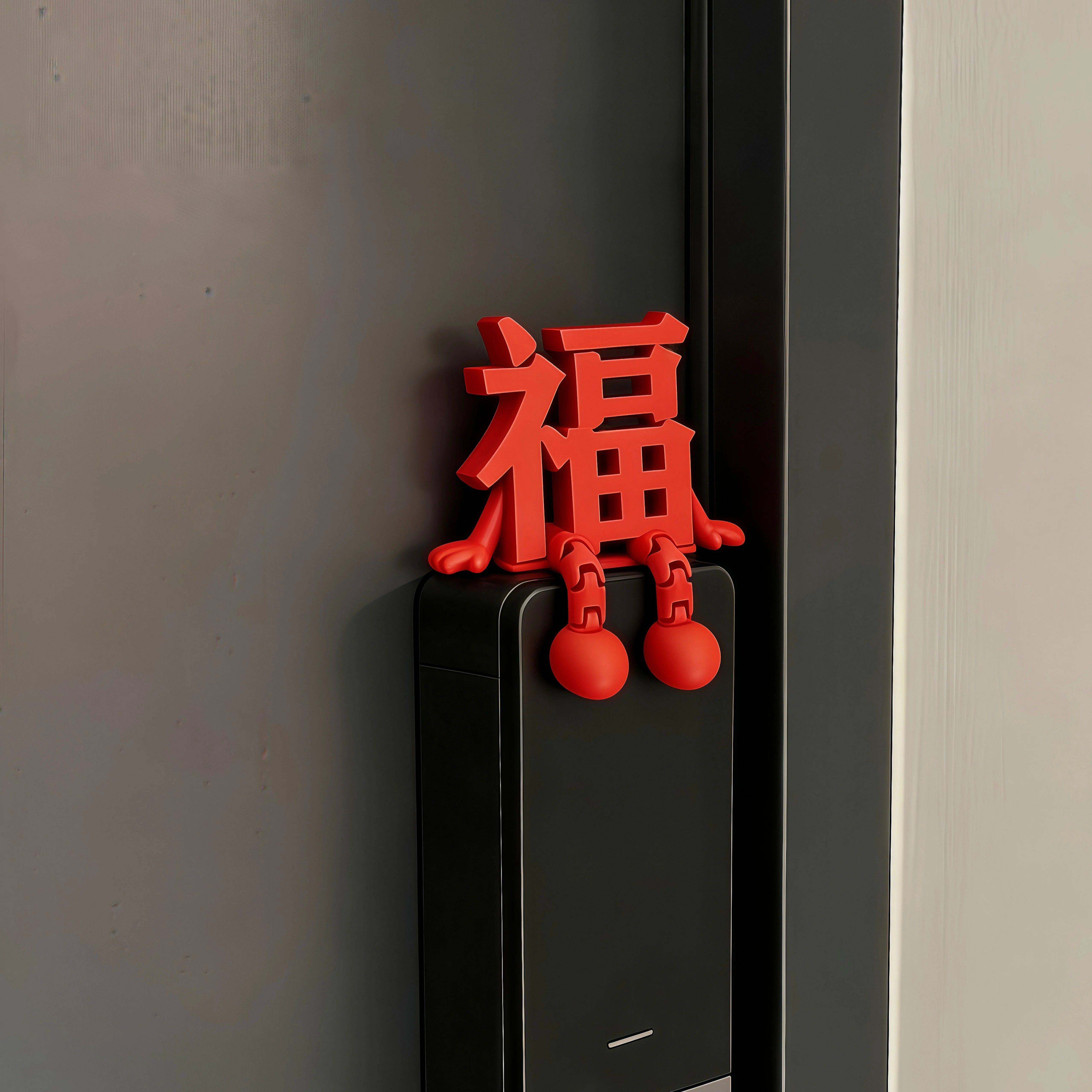 福字摆件新年装饰智能门锁装饰春节过年家居氛围感节日装扮用品
