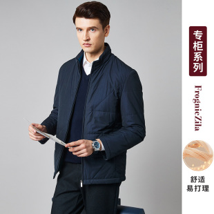佛朗尼齐拉商务有型立领隐藏帽棉服通勤保暖棉衣御寒棉混纺外套男