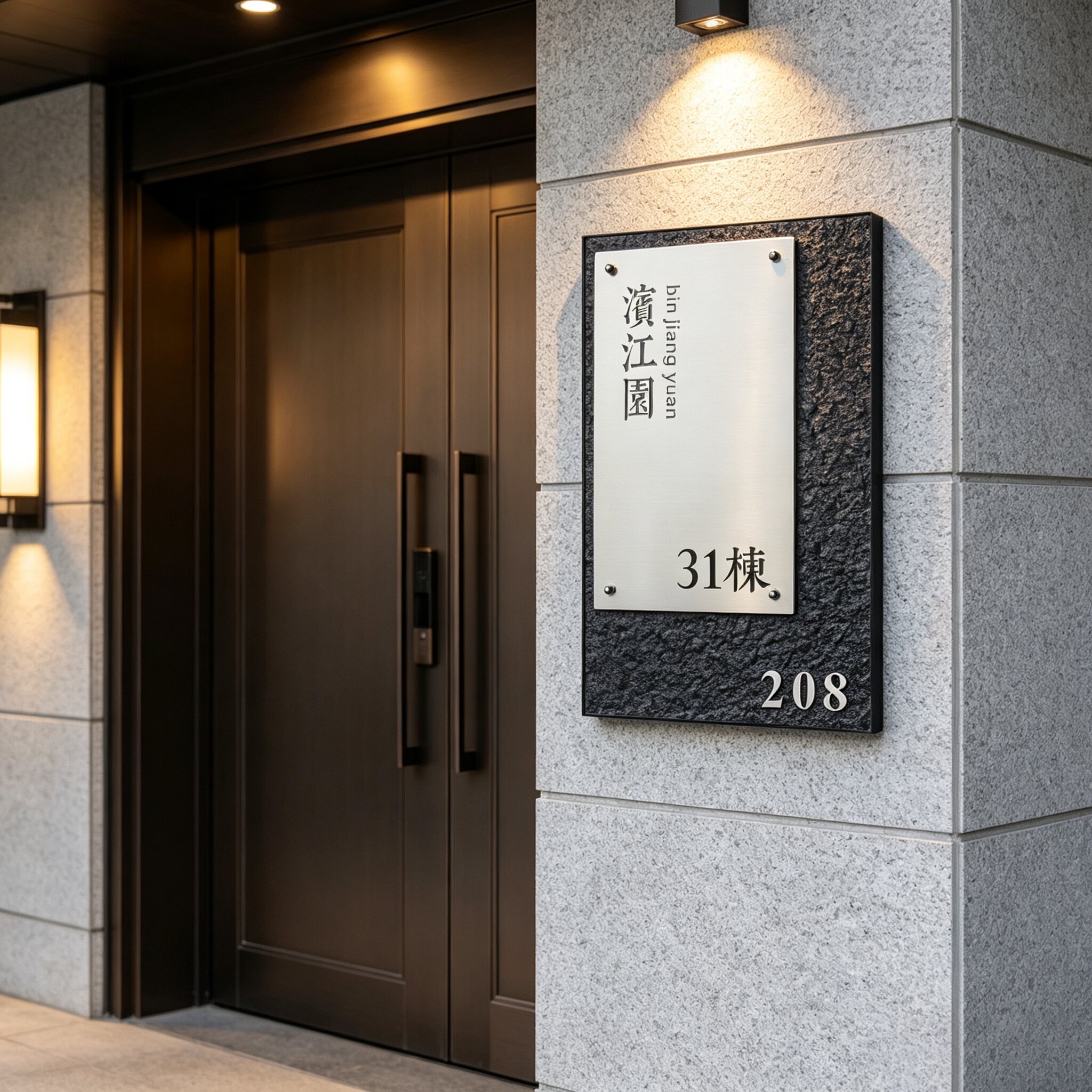 不锈钢洞石门牌设计酒店民宿户外导视防水标识餐厅饭店包厢包间牌商铺logo挂牌铭牌家用别墅数字号码牌新中式