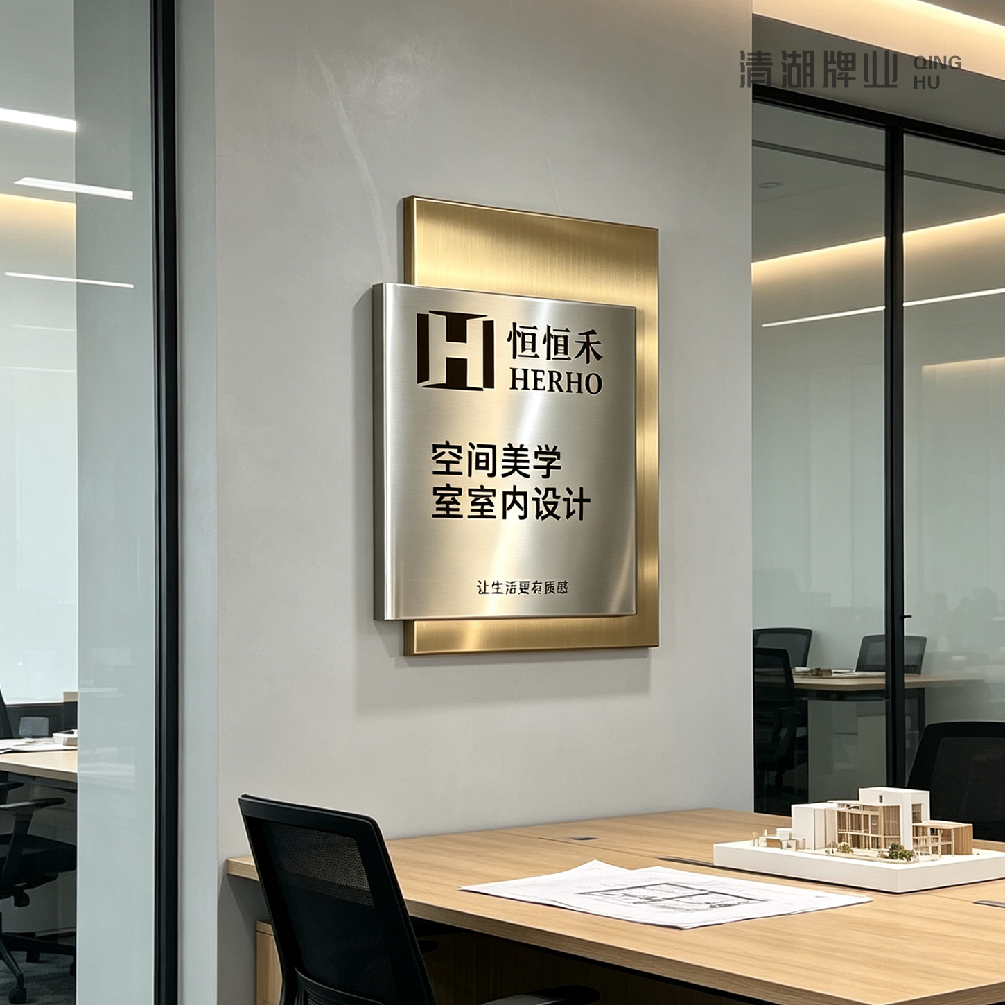 工作室logo定制不锈钢门牌匾