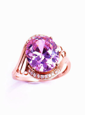 俄罗斯585紫金戒指女款轻奢精致礼物时尚简约设计感气质个性小众