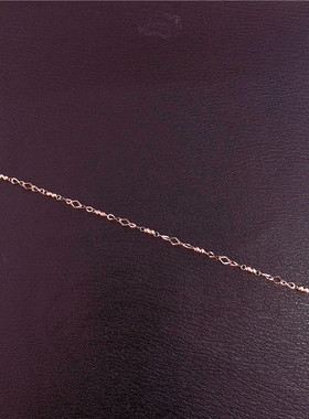 俄罗斯585紫金镀18K玫瑰金时尚简约螺旋花纹间珠手链礼物精致女士