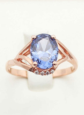 俄罗斯585紫金戒指女款轻奢设计感精致礼物时尚个性简约气质小众