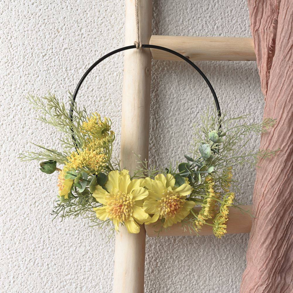 家居华莉丝风车兰单环墙挂仿真花装饰花手捧花束墙饰玫瑰cf01080