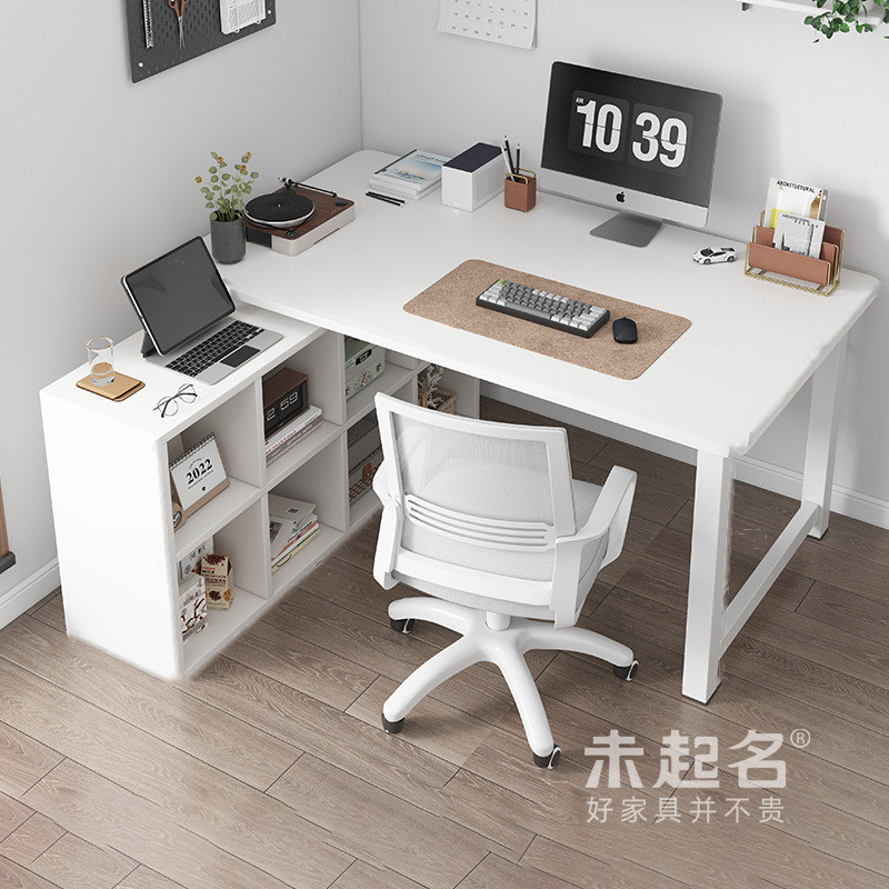 学习桌收纳柜组合学生白色书桌