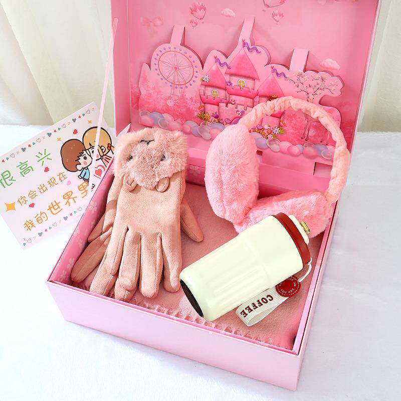 日物冬礼围巾手套季立体礼盒创意套装送女生闺生蜜女朋友实A-01用