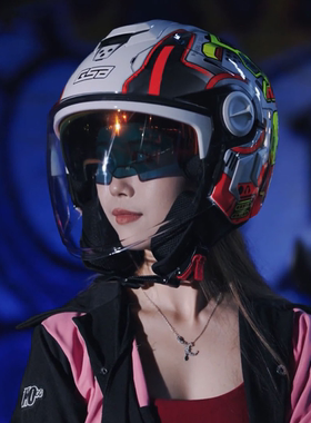 GSB头盔男摩托车复古骑行半盔女四季九号四分之三头盔3C认证C290