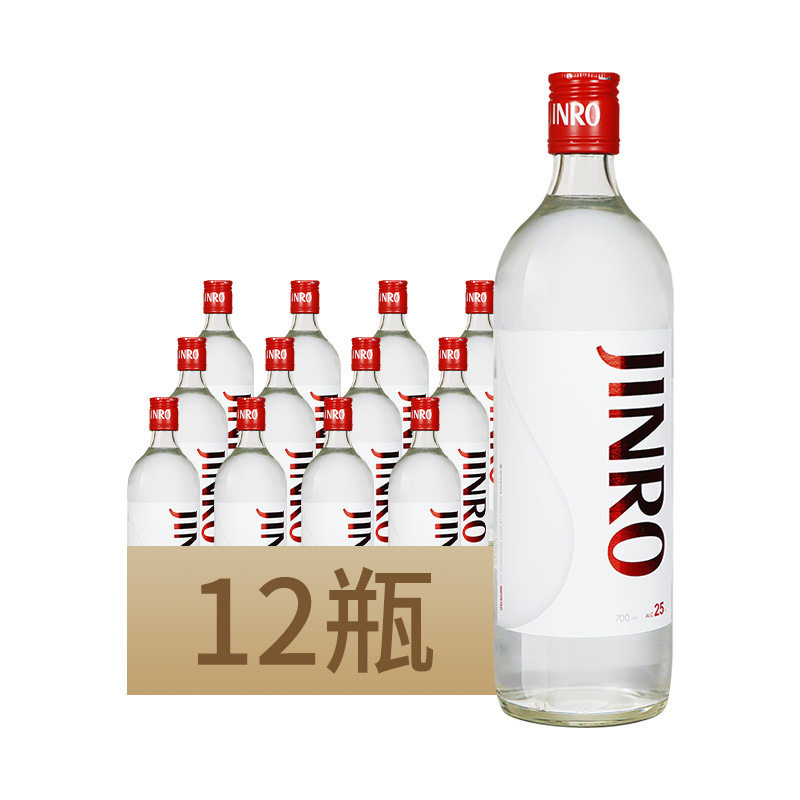韩国原装进口真露25度烧酒700ml*12瓶装进口洋酒配制酒蒸馏酒