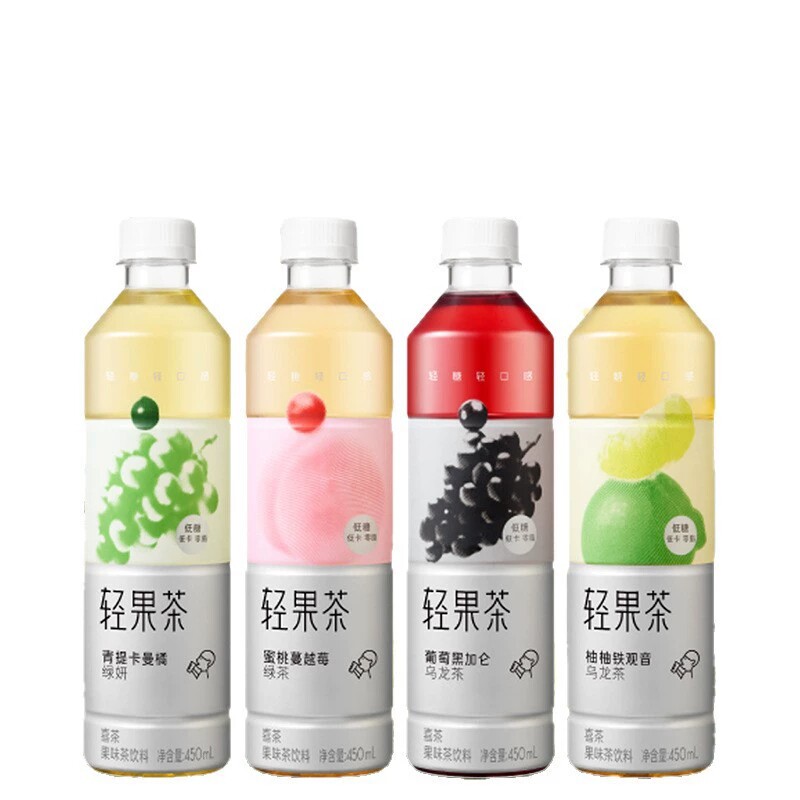 喜茶轻果茶果汁茶饮料450ml*15瓶葡萄黑加仑味