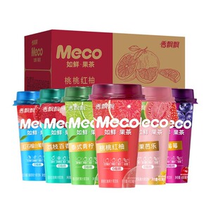 香飘飘meco如鲜果汁茶400ml*15杯装整箱泰式青柠整箱桃桃红柚饮品