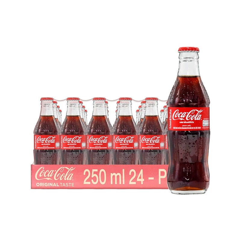 泰国进口可口可乐玻璃瓶碳酸饮料汽水经典原味250ml整箱