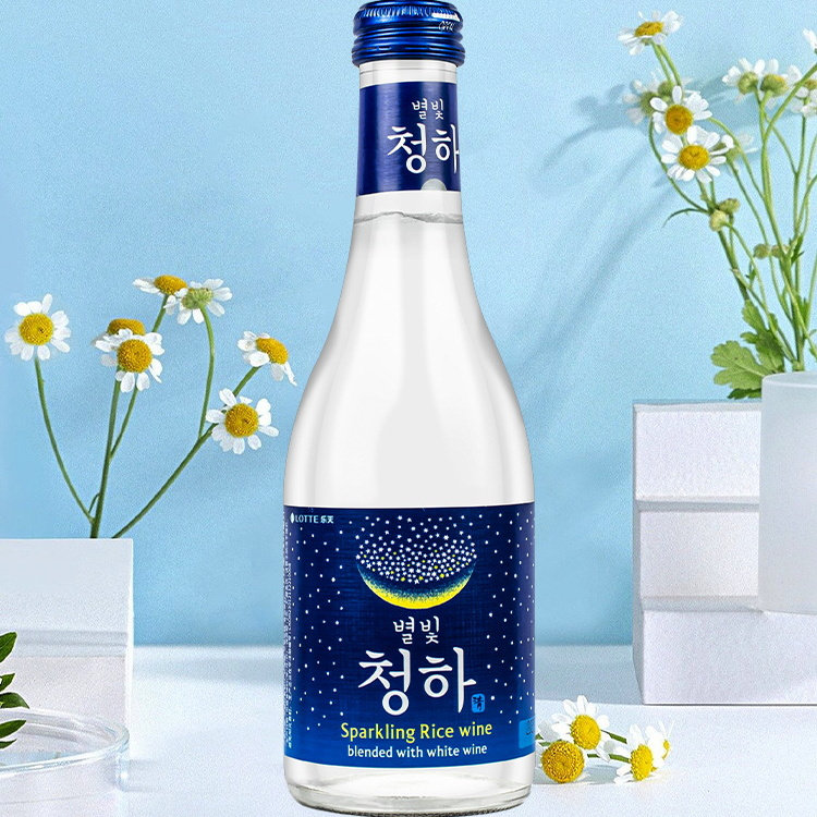乐天星空清河气泡清酒295ml*12瓶整箱装发酵酒的配制酒韩国进口