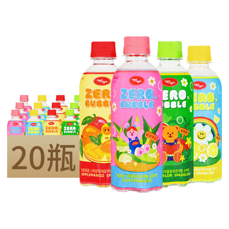 韩国进口冰灵博特wigglewiggle果味汽水355ml*20瓶碳酸饮料0糖0脂