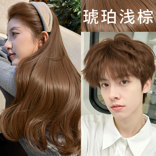 琥珀浅棕色染发剂植物刺无激纯正品2026潮款流行色新款在家染发膏