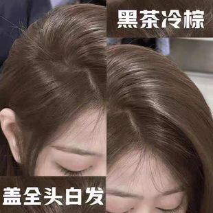 2025流行色显白泡泡沫 黑茶冷棕色染发剂膏女植物天然无刺激纯正品