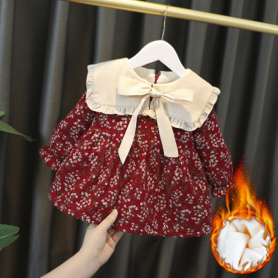女童冬季加绒加厚连衣裙