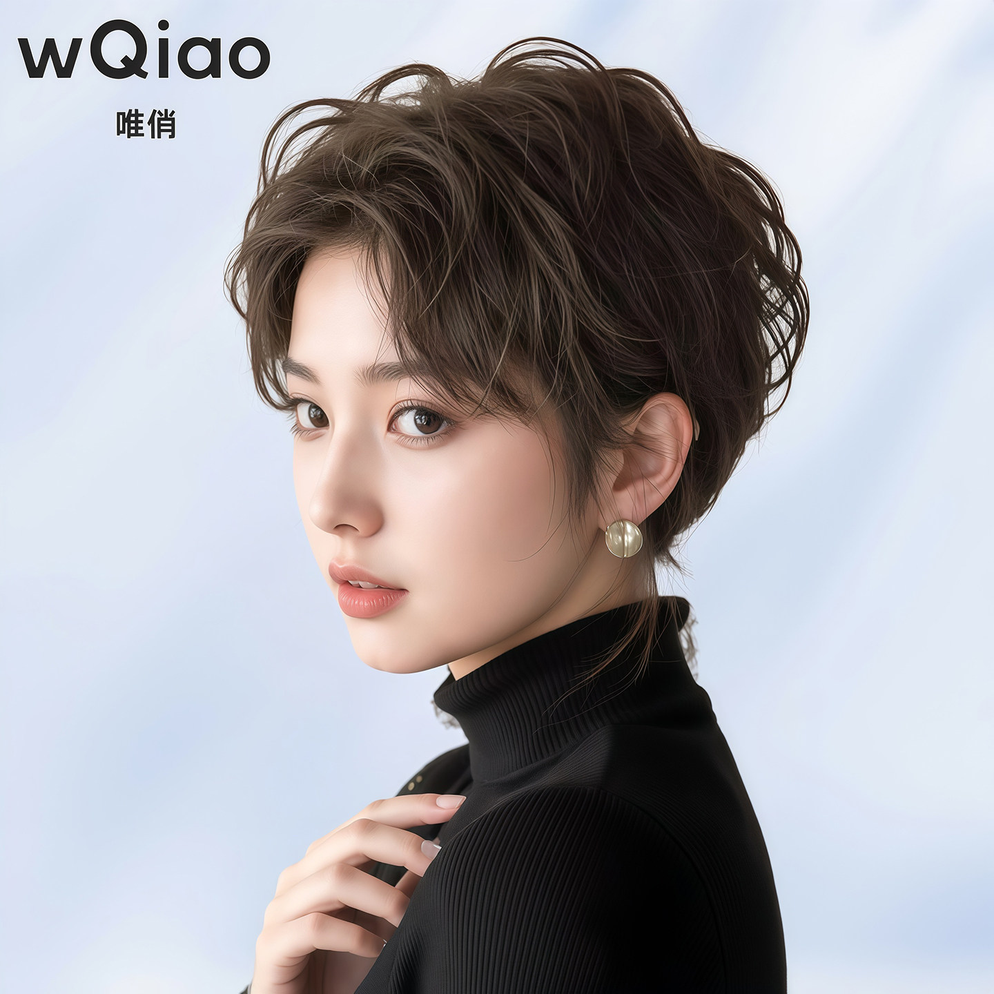 假发女全头套短发卷发真人发丝新薄款时尚烫发自然日常整顶假发套