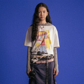 可爱女孩星星做旧图案印花oversize短袖 GOODBAI GOODEES T恤