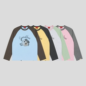 水彩印花拼色插肩长袖 GOODBAI GOODEES T恤