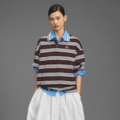 男女同款 POLO衫 刺绣logo翻领撞色条纹长袖 GOODBAI新款