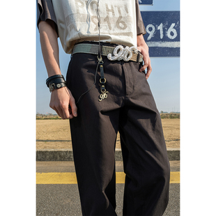 GOODBAI logo仿珍珠金属扣皮带 916